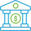 Image of a bank with a dollar sign in the middle